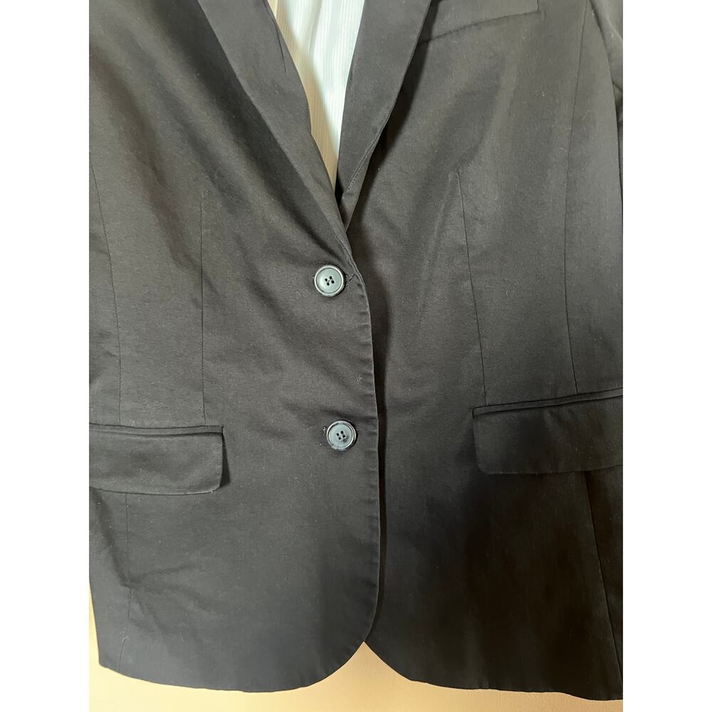 Talbots Black Blazer Size 16 Cotton Tencel Blend | Lined Two Button Classic - Picture 3 of 5